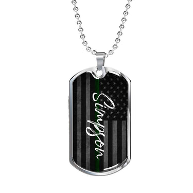 Last Name Military Dog Tag Necklace - Love You This Much